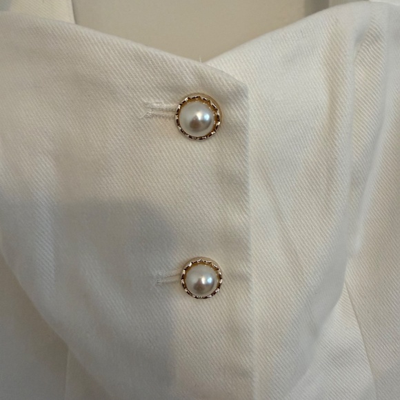 Avec Les Filles Womens White Denim Sweetheart Neckline Button Up Vest Top XS - Picture 9 of 12